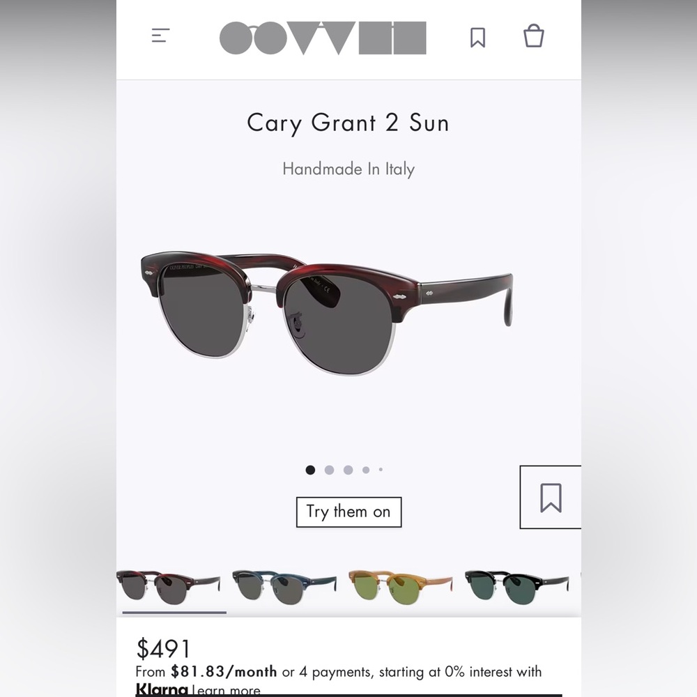 Oliver People’s Cary Grant 2 Sunglasses